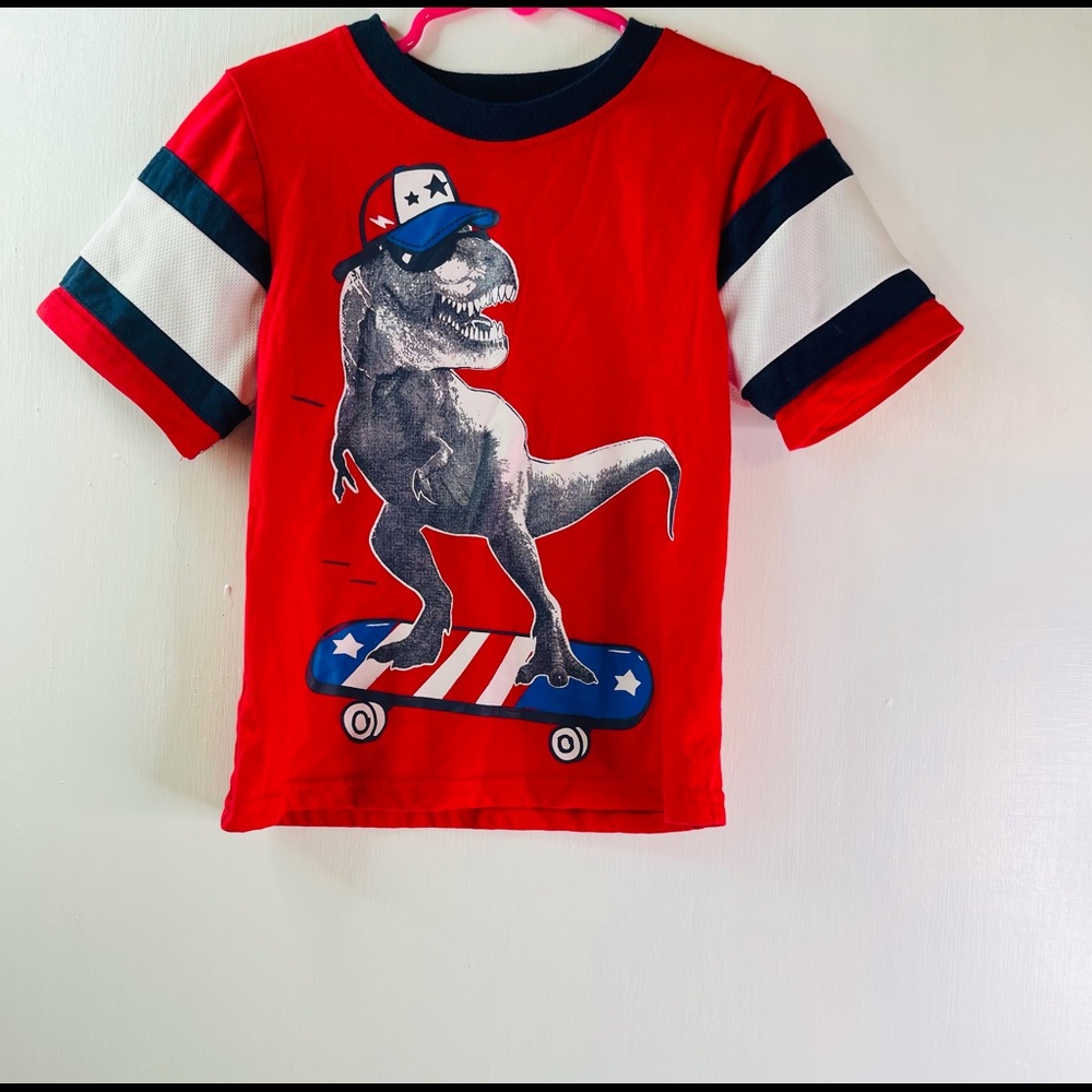 Boys Dinosaur Riding Skateboard Short Sleeve 4T